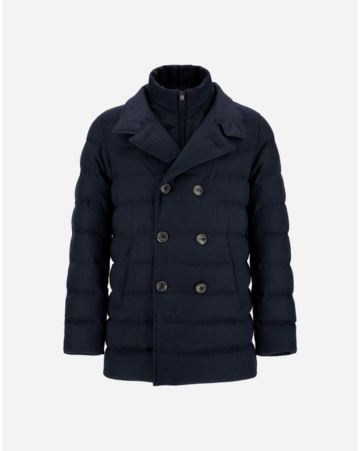 Herno Blue Pea Coat for men