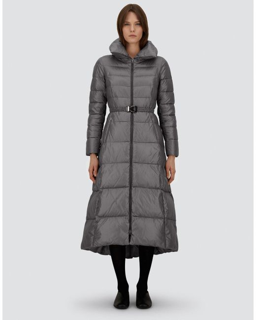 Herno Gray Lange Jacke Aus Nylon Ultralight