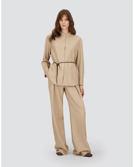 Herno Natural Pantalones De Bi-stretch Lurex Wool