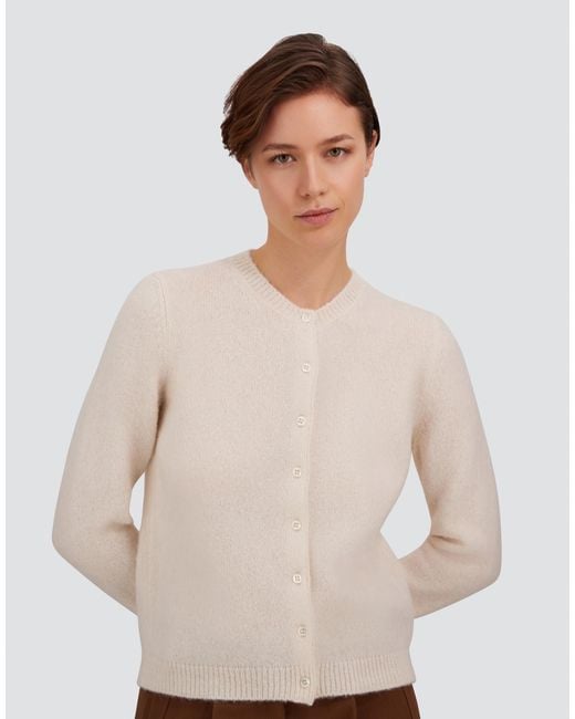 Herno White Stocking-Stitch Alpaca And Wool Cardigan