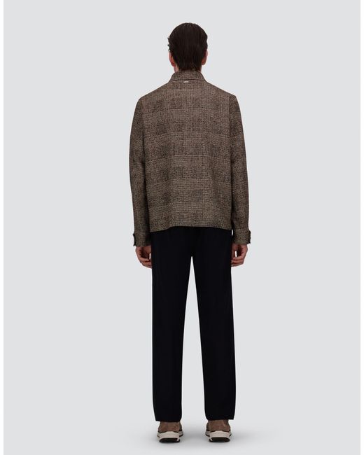 Herno Brown Alpaca And Wool Shacket With Check Pattern for men