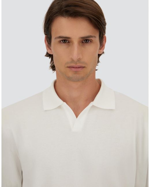 Herno White Jersey Knit Effect Polo Shirt for men