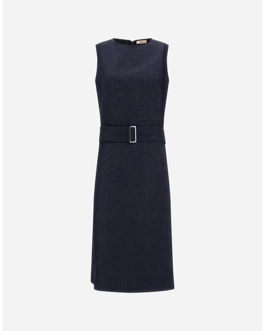 Herno Blue Denim-Effect Cotton Dress