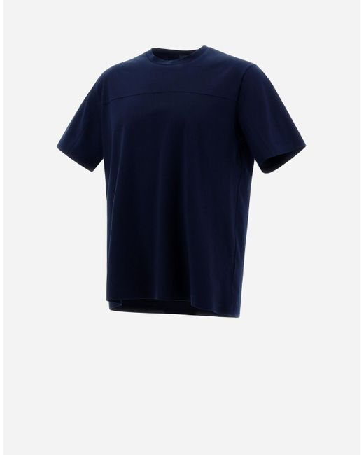 Herno Blue T-shirt In Superfine Cotton Stretch for men