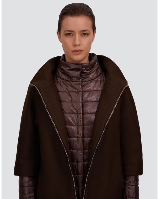 Herno Brown Ecowool And Nylon Ultralight Coat