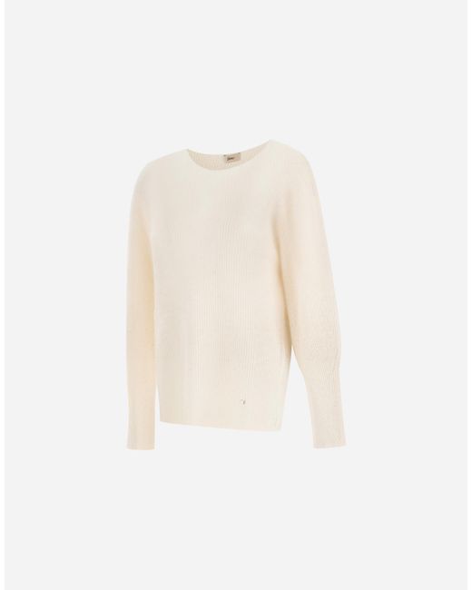 Herno White Alpaca And Wool Stocking-Stitch Jumper