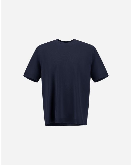 Herno Blue Jersey Knit Effect T-Shirt for men