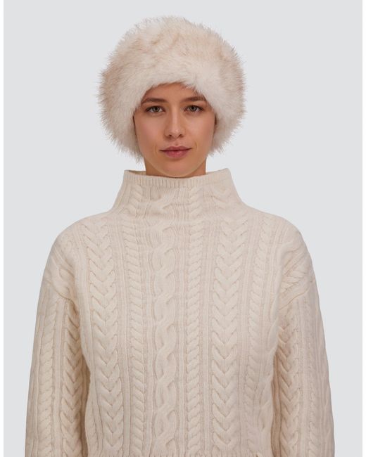 Herno Natural Long-Hair Faux Fur Hat