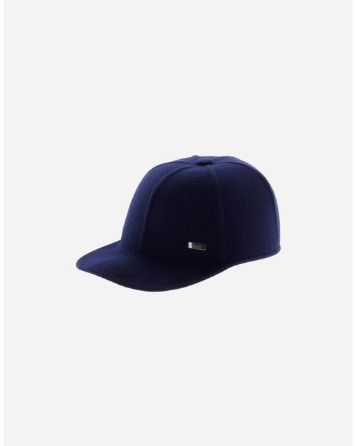 Herno Blue Casual Wool Baseball Cap for men