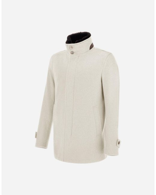 Herno White Abrigo Tres Cuartos De Pure Cashmere for men