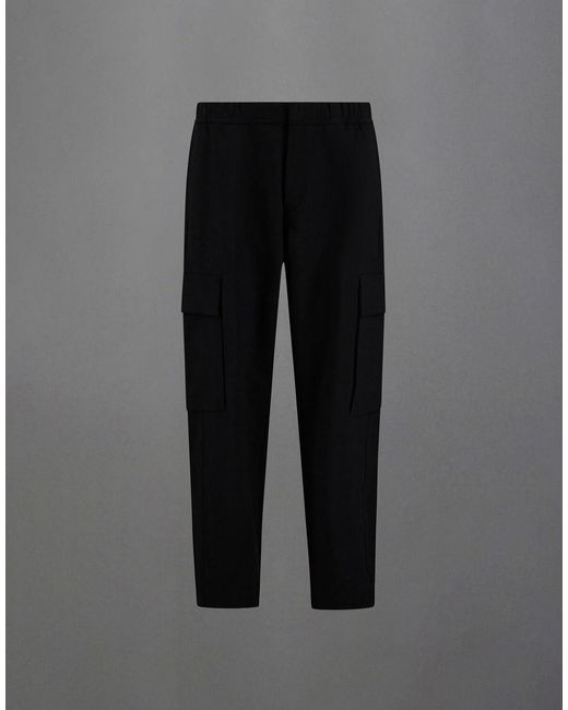 Herno Black Laminar Cargo Trousers