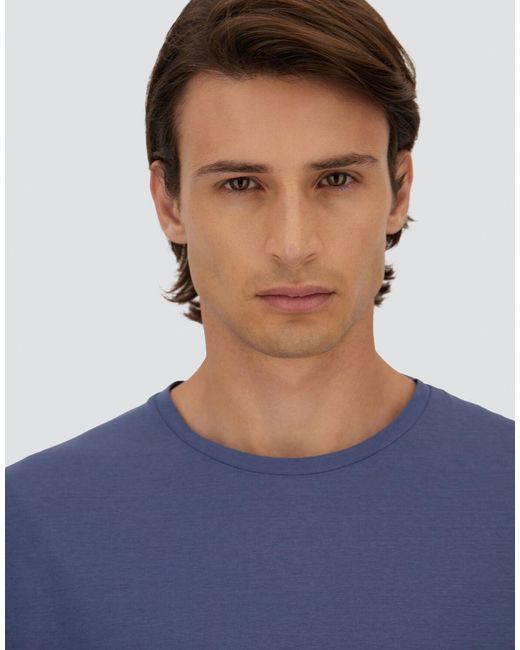 Herno Blue Jersey Crepe T-Shirt for men