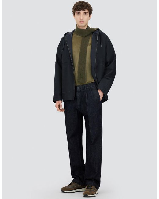 Herno Blue Chaqueta De Pure Wool Cloth for men