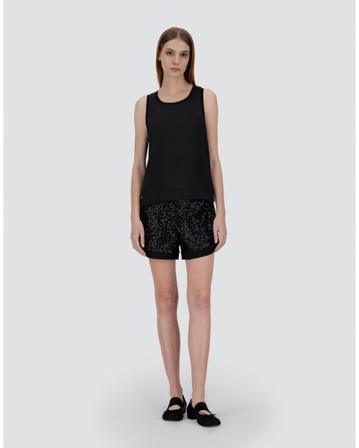 TANK TOP IN GLAM KNIT EFFECT E RASO di Herno in Black