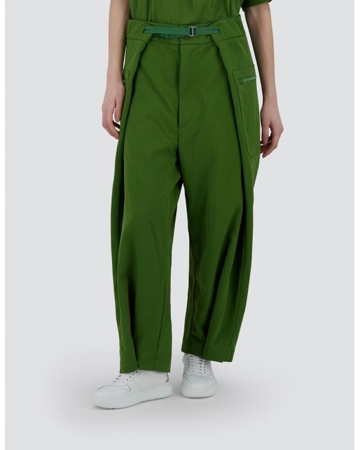 Herno Green Globe Trousers In Recycled Nylon Twill