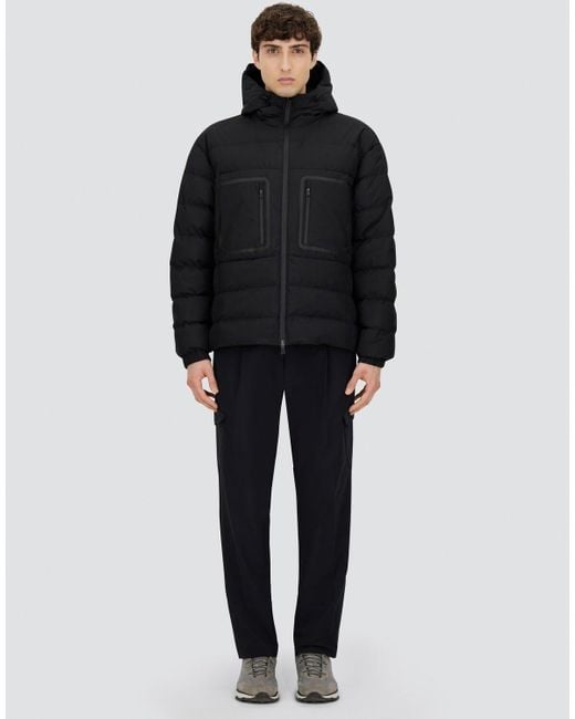 GIACCA CON CAPPUCCIO IN 2 LAYER WINDSTOPPER di Herno in Blue da Uomo