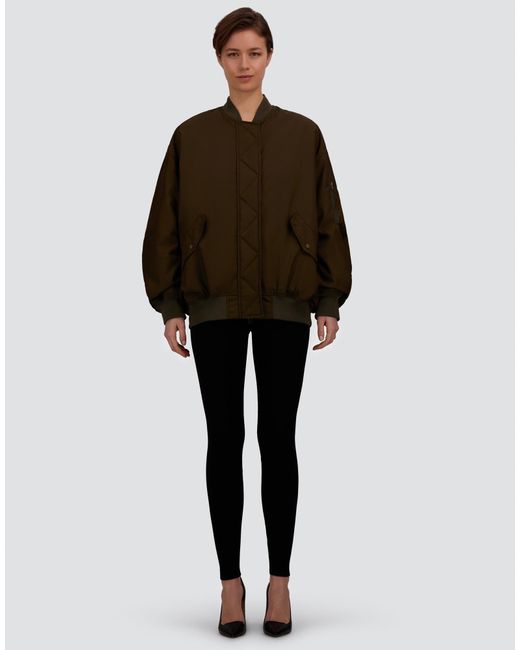 Herno Brown Nylon Gabardine Bomber Jacket