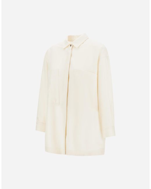 Herno White Wool Flannel Shirt