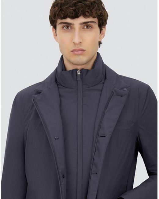 Herno Blue Blazer With Bib for men