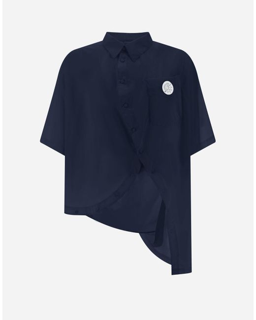 Herno Blue Globe Shirt In Eco Cotton Feel