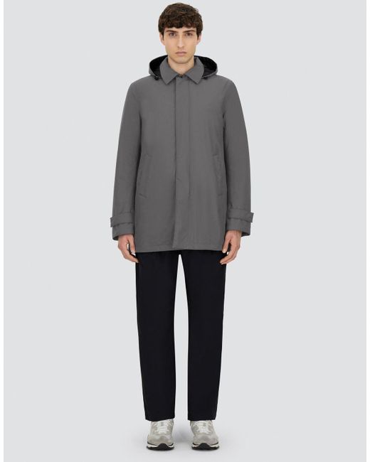 PARKA LUNGO IN 2 LAYER WINDSTOPPER di Herno in Gray da Uomo