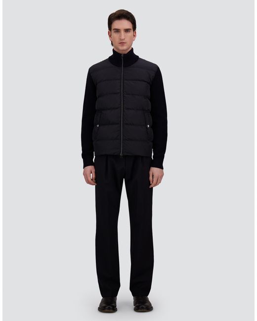 Herno Blue Wool Jacket With A Waffle-Knit Texture And Nylon for men