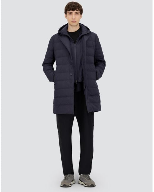 Herno Blue Long Jacket for men