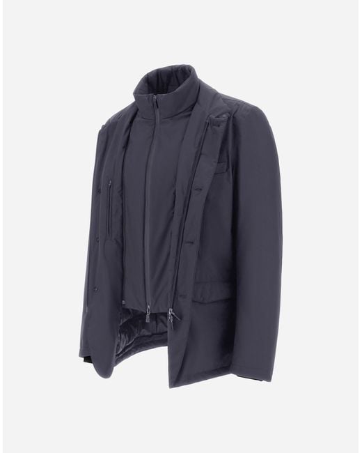 Herno Blue Blazer With Bib for men