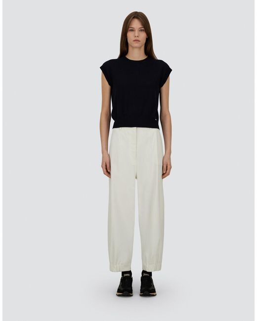 Herno White Cotton Feel Trousers