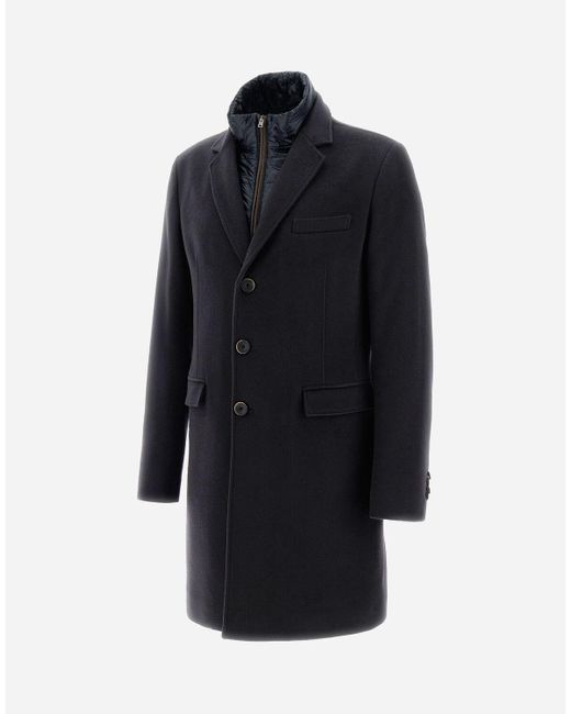 Herno Blue Business Cashmere Coat for men