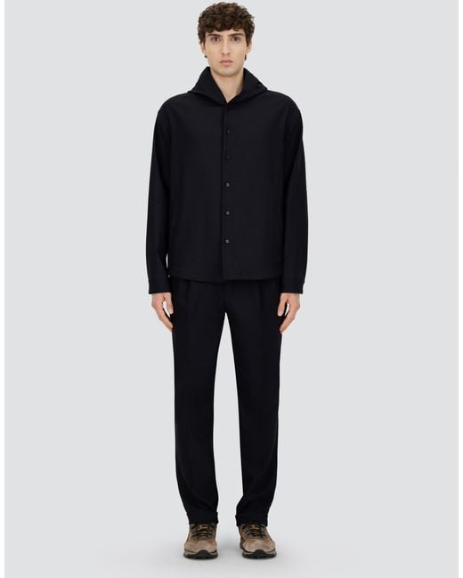 Herno Blue Fluid Wool Shacket for men