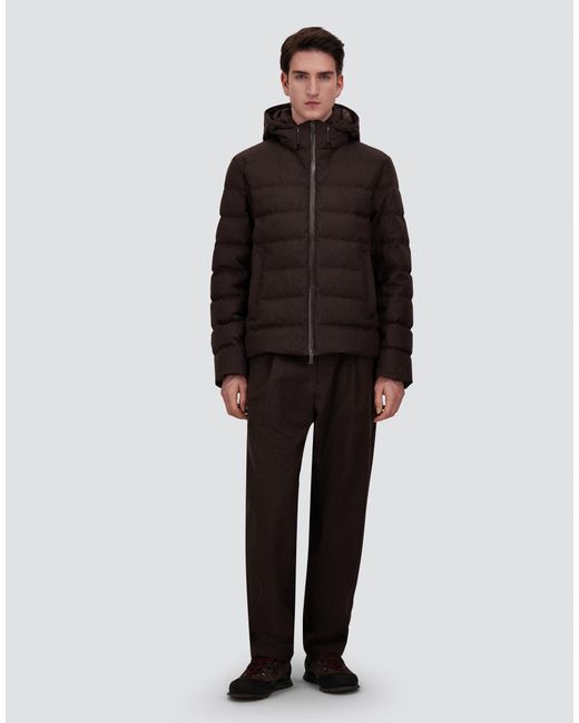 Herno Black Flannel Trousers With Water-Repellent Coating for men