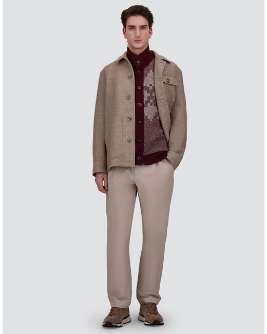 Herno Purple Wool And Cashmere Cardigan With Norwegian Pattern for men