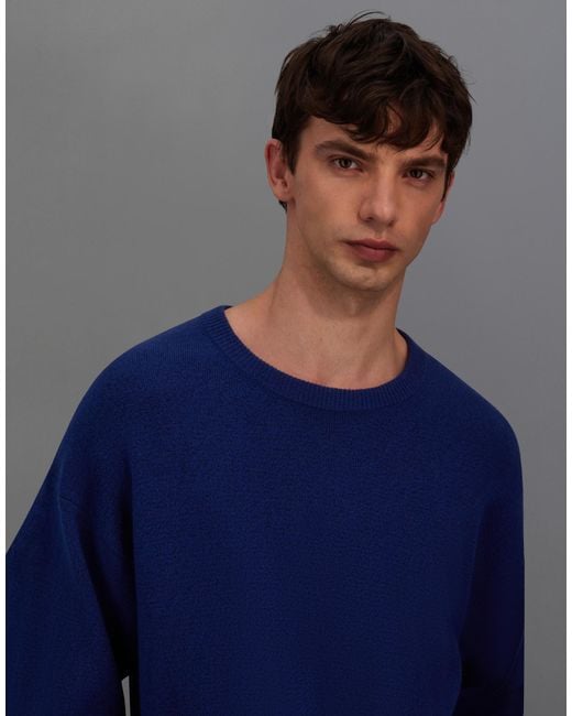 Herno Blue Laminar Crew-Neck Jumper