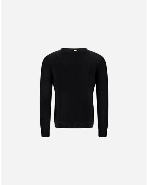 Herno Black Stocking-Stitch Alpaca And Wool Cardigan