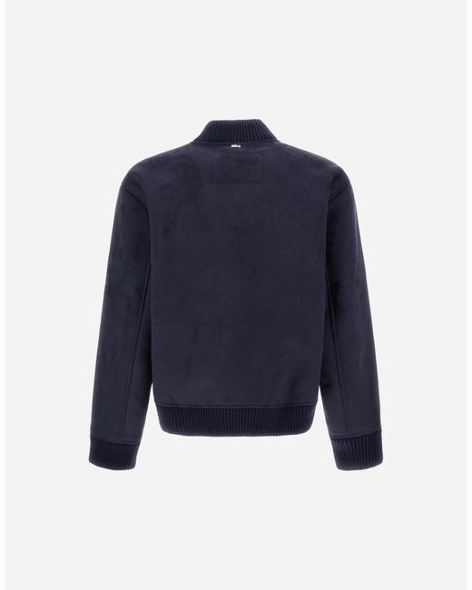 Herno Blue Faux Shearling Bomber Jacket for men