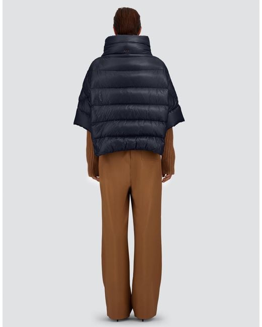 Herno Blue High-Neck Cape