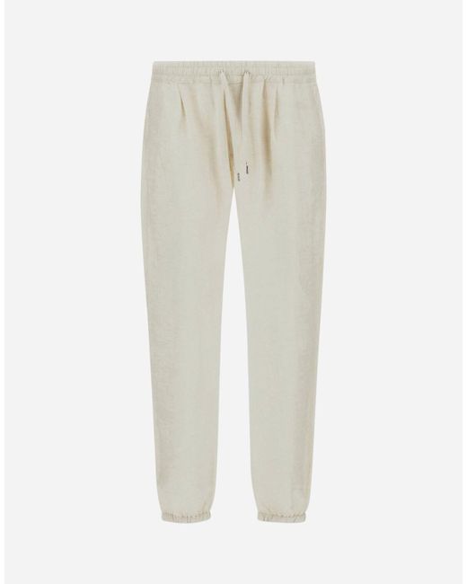 PANTALONI IN SUMMER LINEN di Herno in White da Uomo