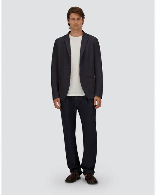 Herno Blue Seer-Crease Blazer for men