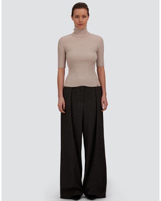 Herno White Ribbed Wool Turtleneck