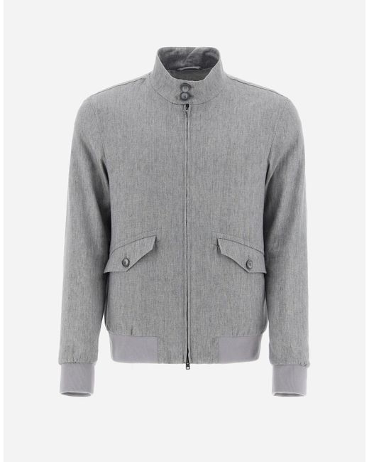 Herno Bomber Jacket In Classy Linen in Gray for Men | Lyst