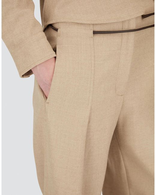Herno Natural Pantalones De Bi-stretch Lurex Wool