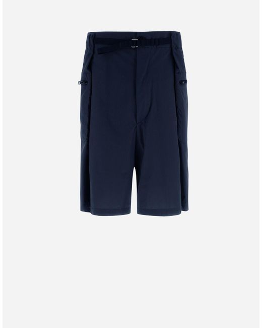 Herno Blue Globe Cropped Trousers In Eco Everyday