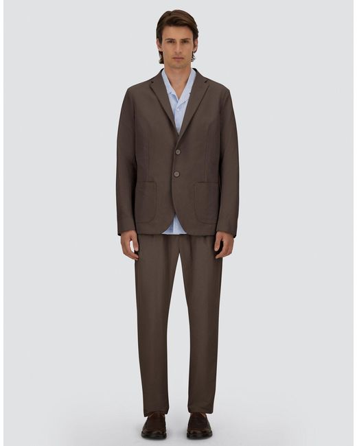 Herno Brown Seer-Crease Blazer for men