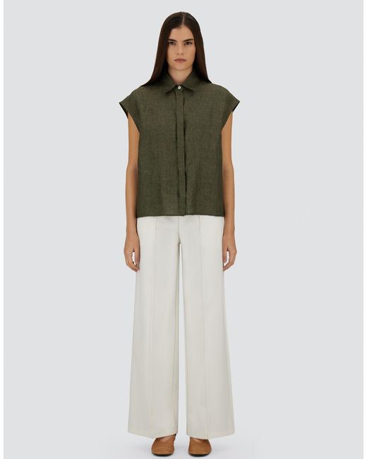 Herno Green Vest In New Linen