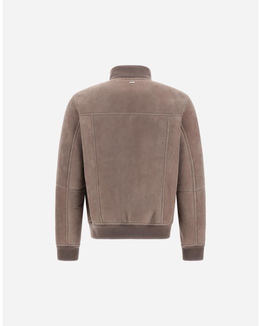 Herno Brown Shearling Jacket for men