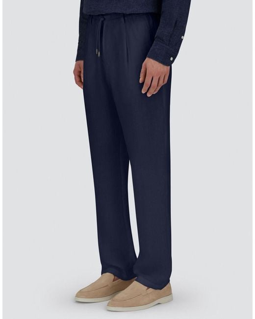 Herno Blue Resort New Linen Trousers for men
