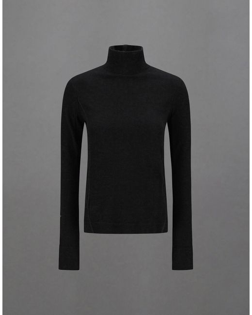 MAGLIA LAMINAR IN WOOL TECH BASE LAYER di Herno in Black