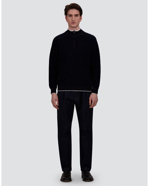 Herno Blue Cashmere And Wool Bouclé Jumper for men