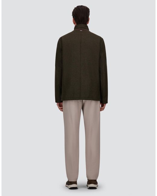 Herno Green Wool, Silk And Suede Effect Jacket for men